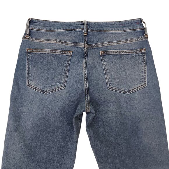 Anthropologie Pilcro Jeans Womens 29 Blue Mid-Rise Cropped Embroidered Pom Pom - Picture 6 of 12